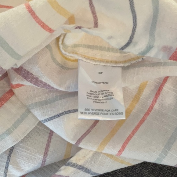 Pink Rose Striped Button Up Blouse - Picture 5 of 6